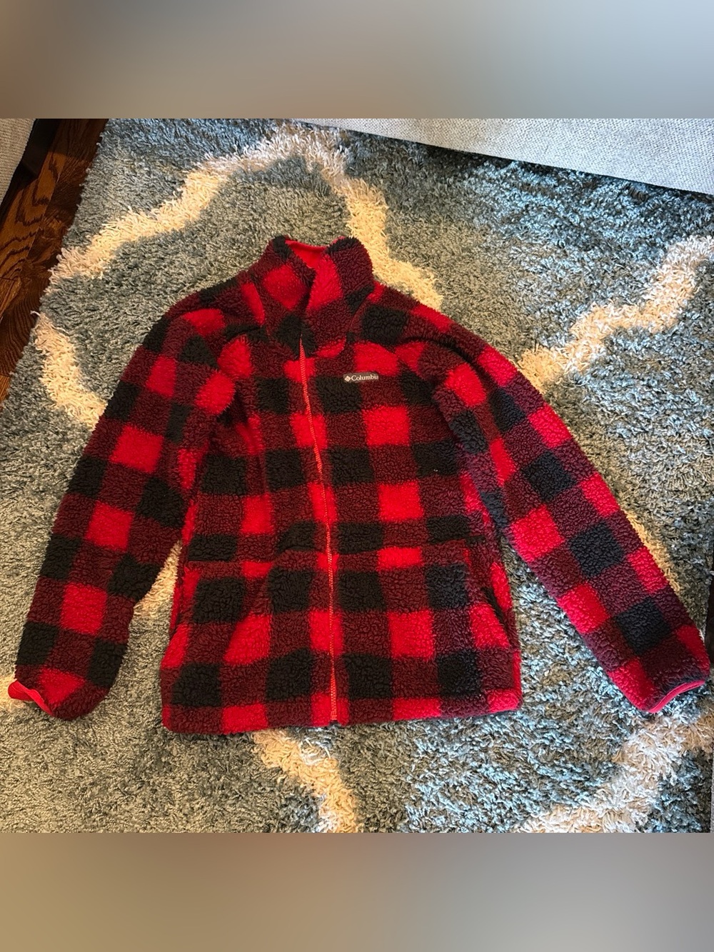 Columbia Kids Red & Black Buffalo Plaid Sherpa Jacket